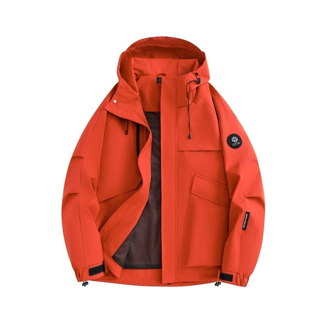 Herren Outdoor-Jacke Wasserdicht Mit Verstellbarer Kapuze - IdealeKleiden