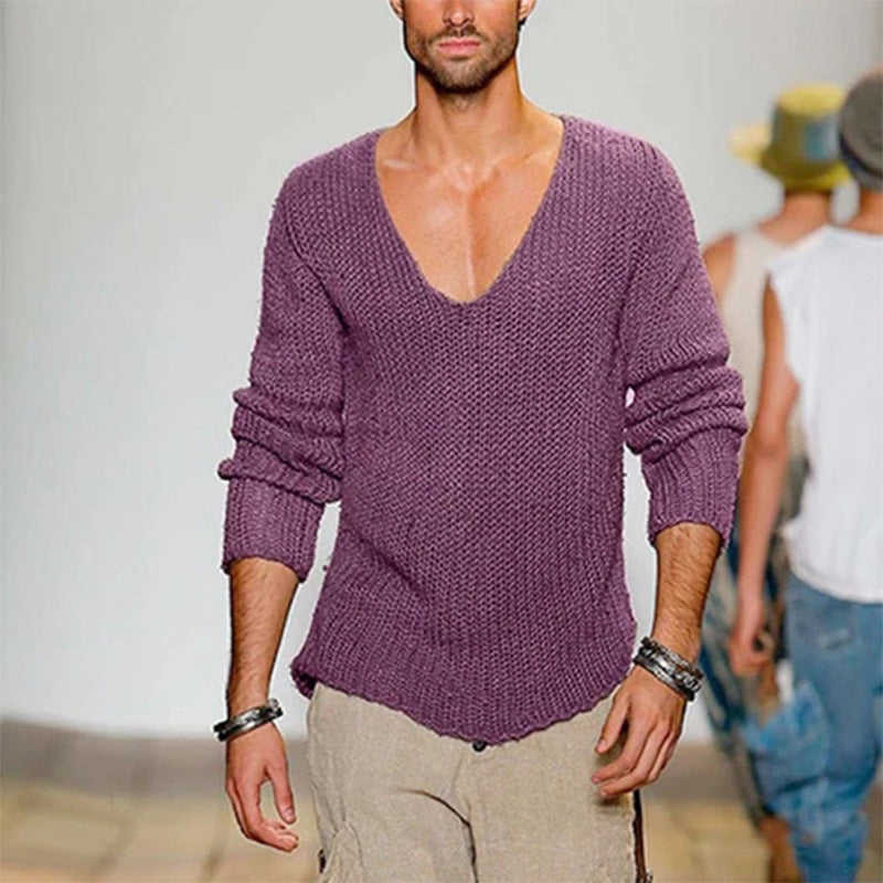 Men's Casual V-Neck Pullover Comfortable