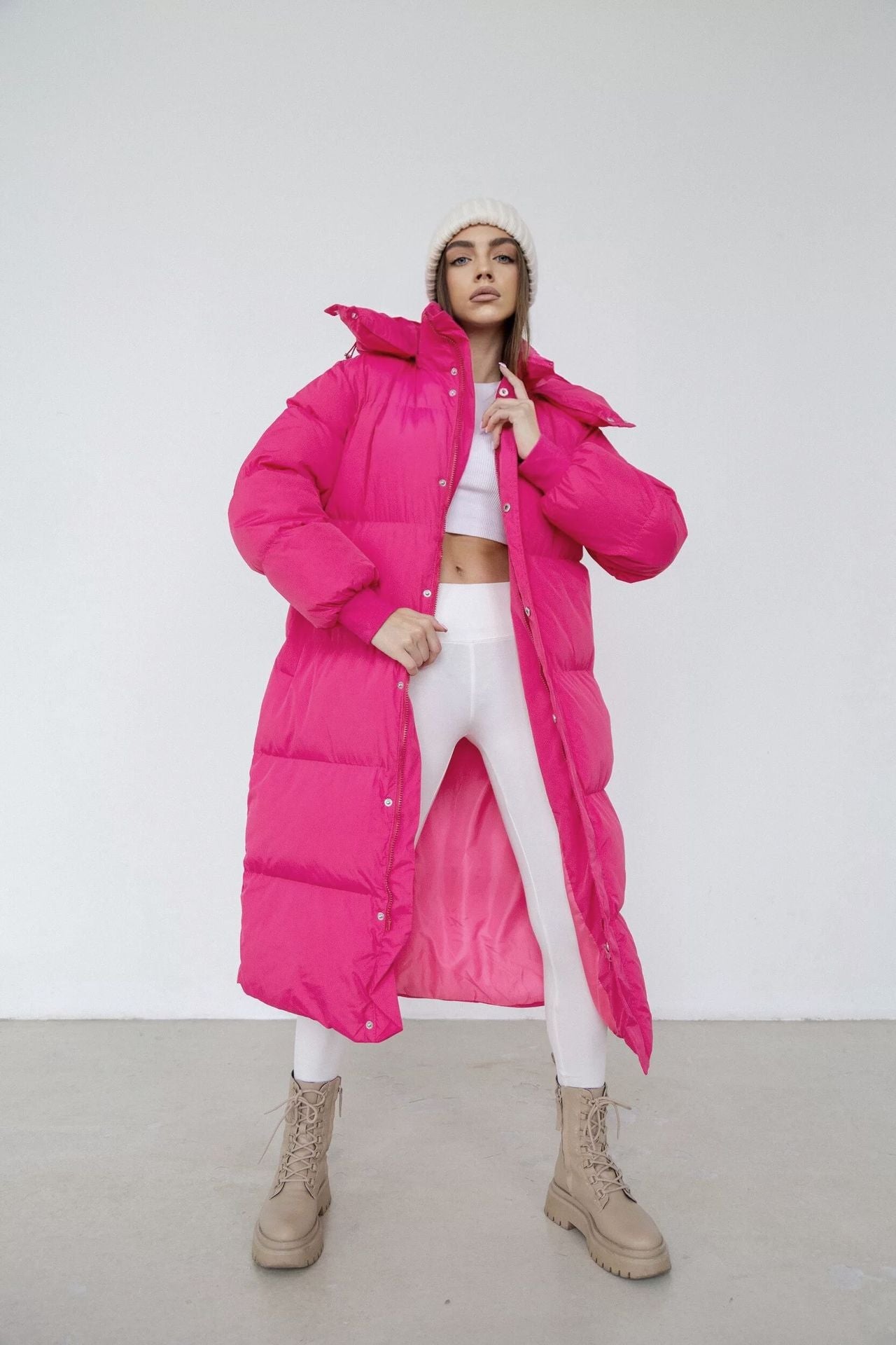 Women's Plus Size Puffer Jacket with Hood
