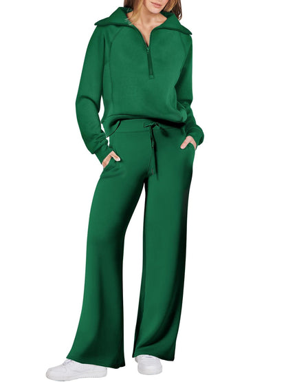 Women's Sporty Two-Piece Set Soft Comfortable High-Neck