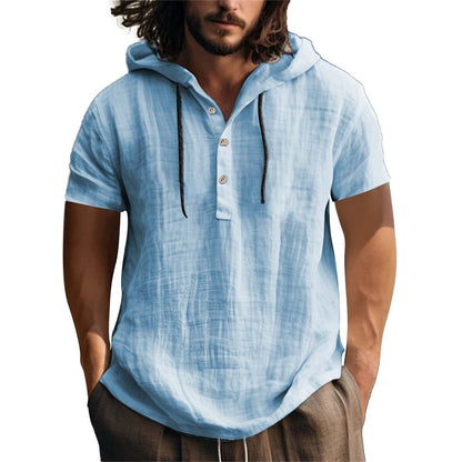 Men's Short Sleeve Hoodie Casual Relaxed