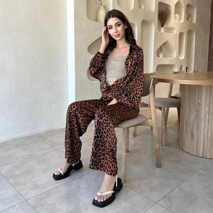 Women's Lounge Set Leopard Print Elegant Comfortable