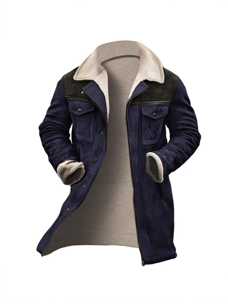 Men's Leather Jacket Teddy Lining Elegant Modern