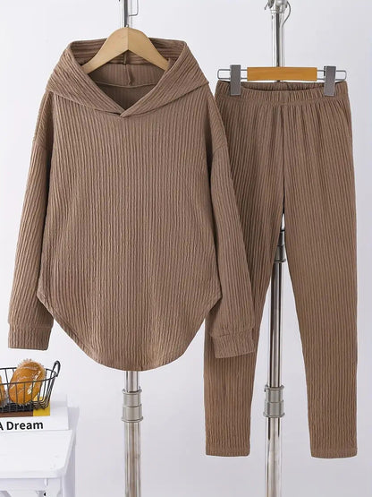 Damen Sweatanzug Lässig Strukturiert Komfort Set