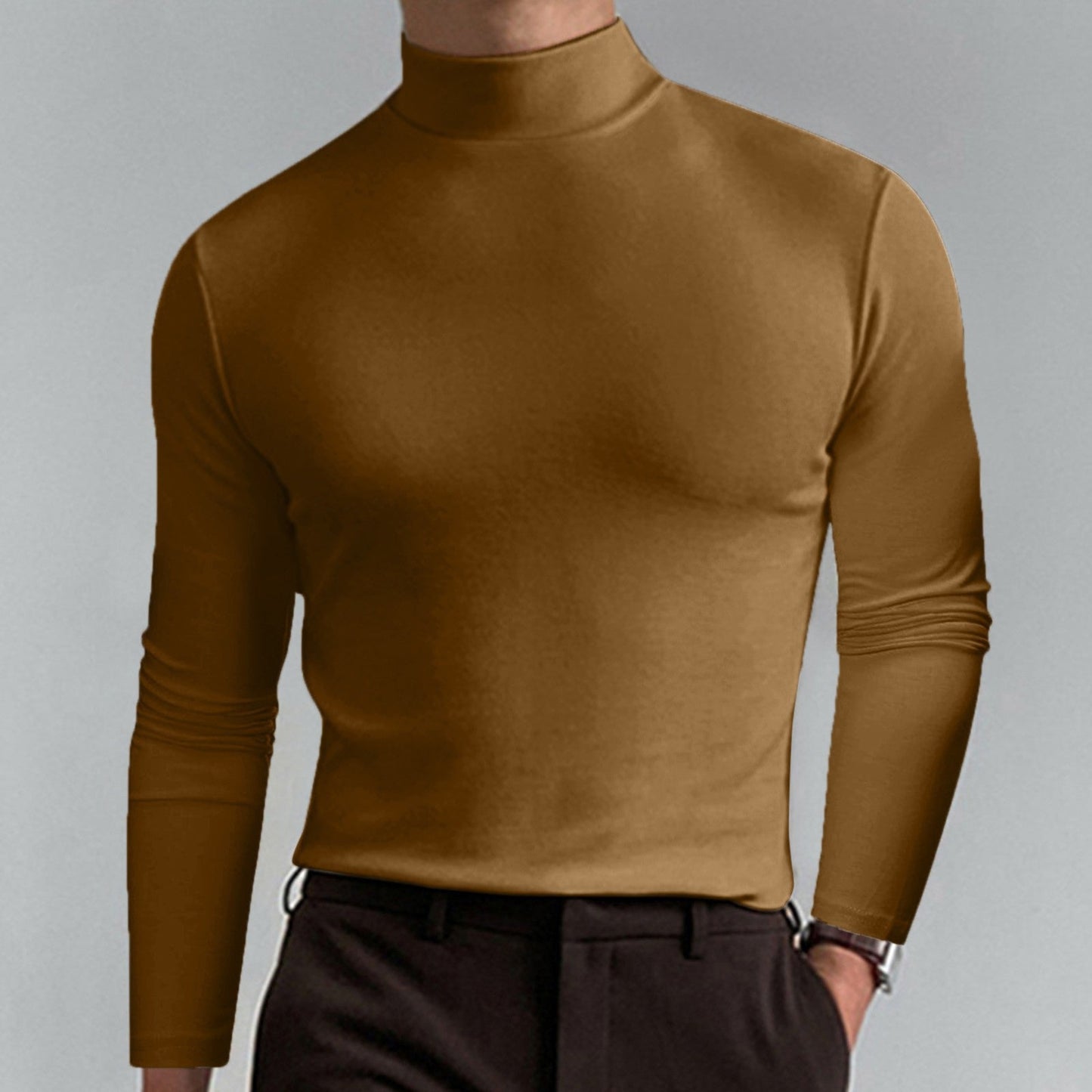 Men's Fine Cotton Turtleneck Sweater Elegant Design