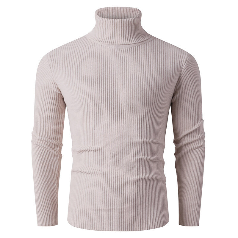 Men's Turtleneck Ribbed Jumper Elegant Design