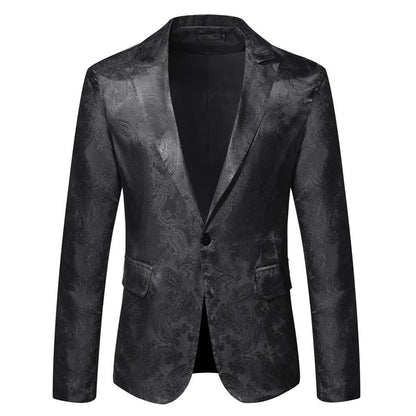 Men's Paisley Pattern Blazer Elegant Slim Fit