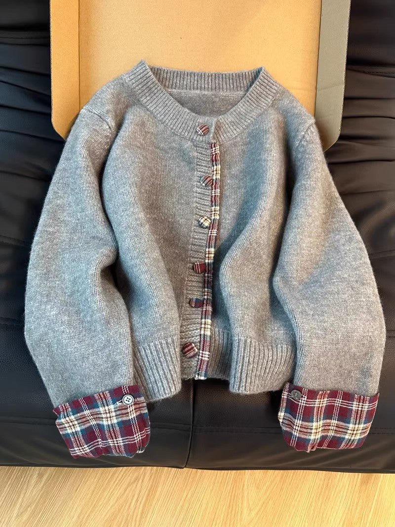 Women's Cardigan Modern Contrast Collar Elegant Design