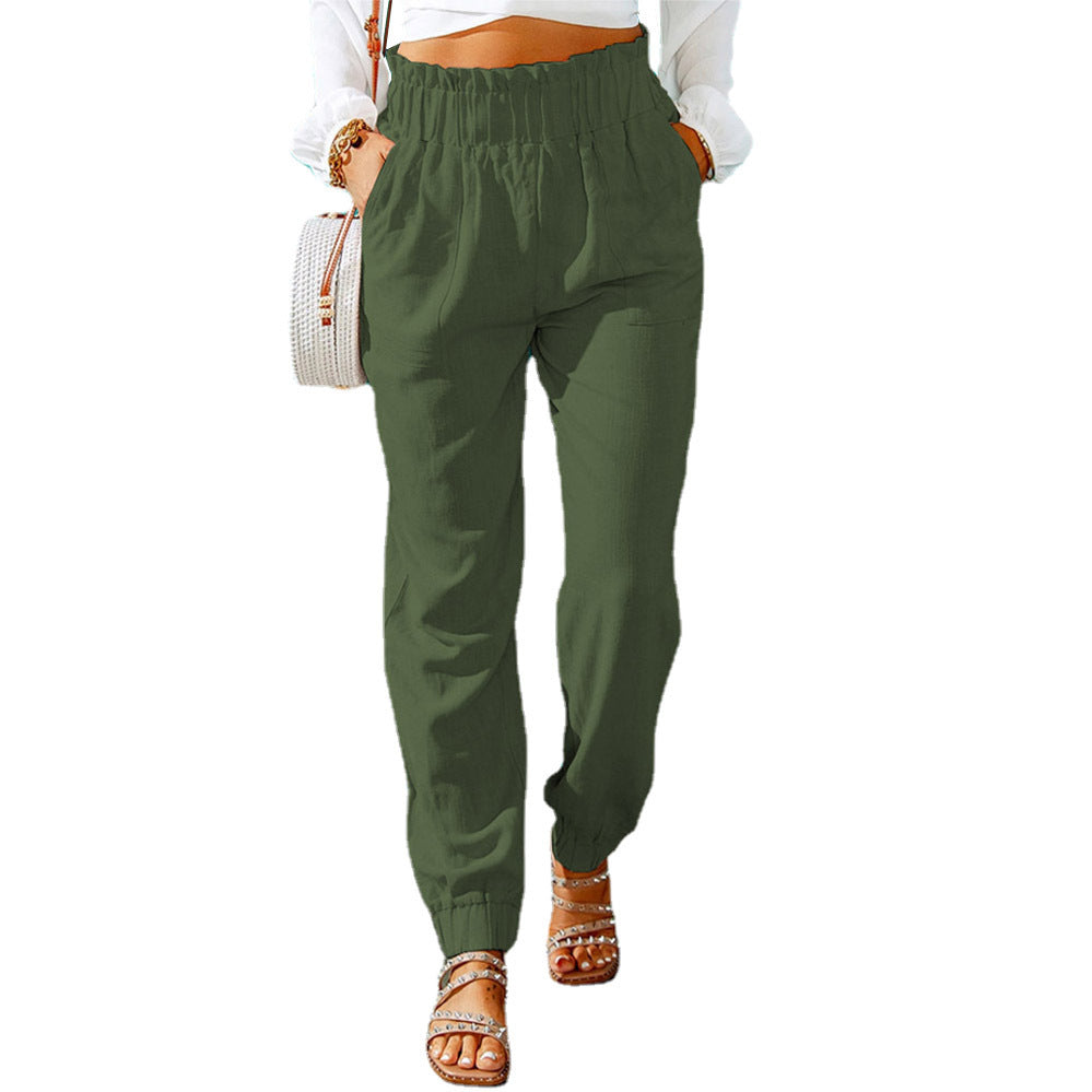 Women's Summer Trousers Lightweight Cotton Elastic