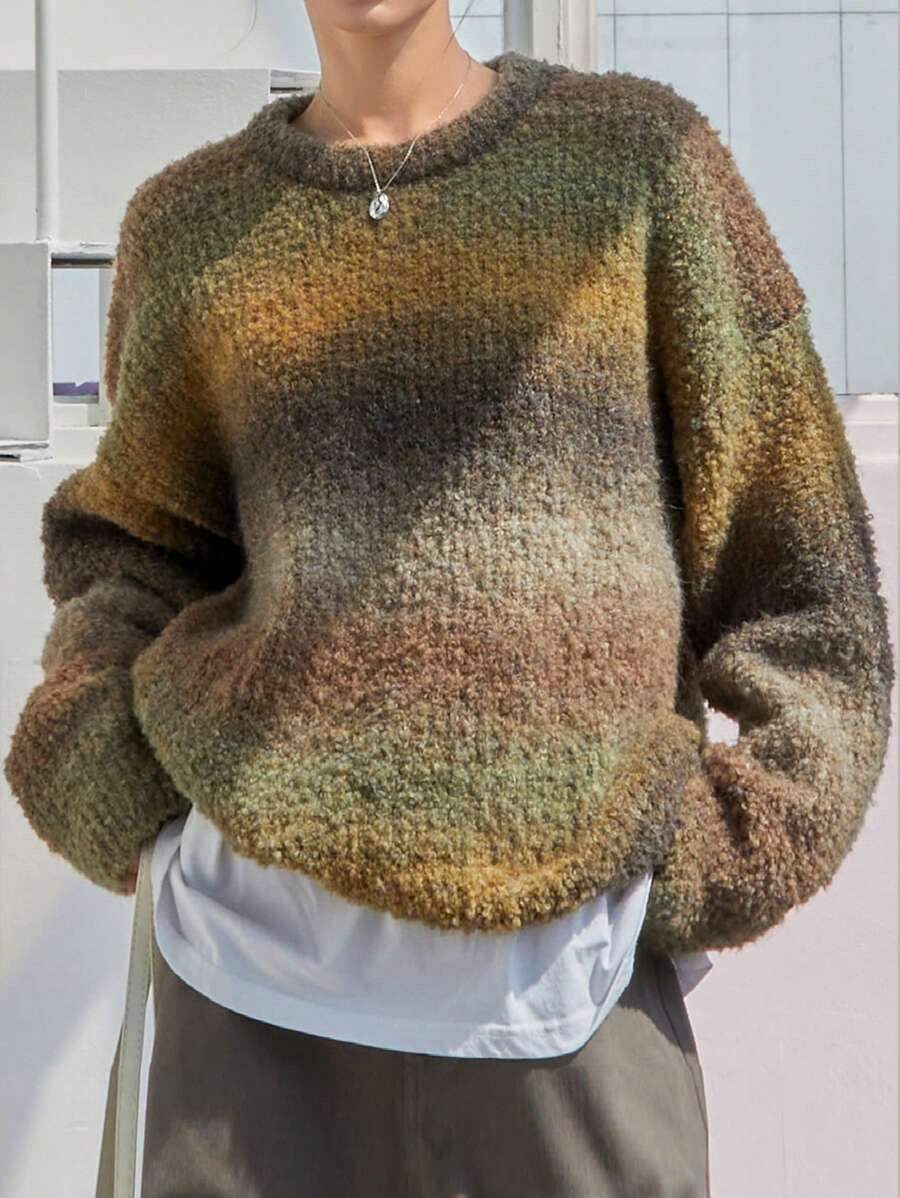 Damen Oversized Pullover Weich Modern Trendfarben