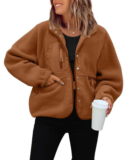 Women's Fleece Jacket Soft and Warm with Pockets