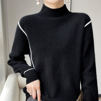 Elegant Turtleneck Sweater Plain Style