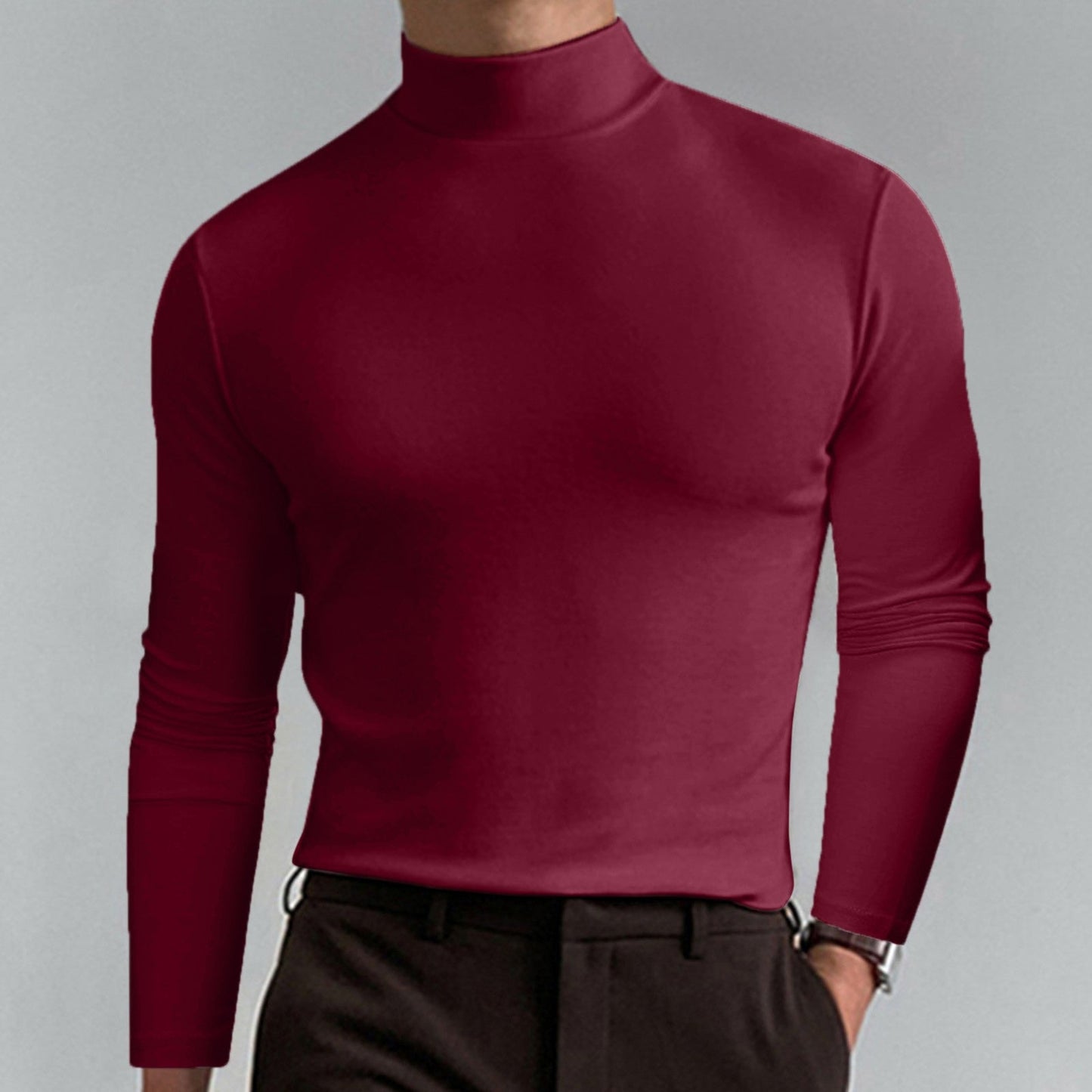 Men's Fine Cotton Turtleneck Sweater Elegant Design