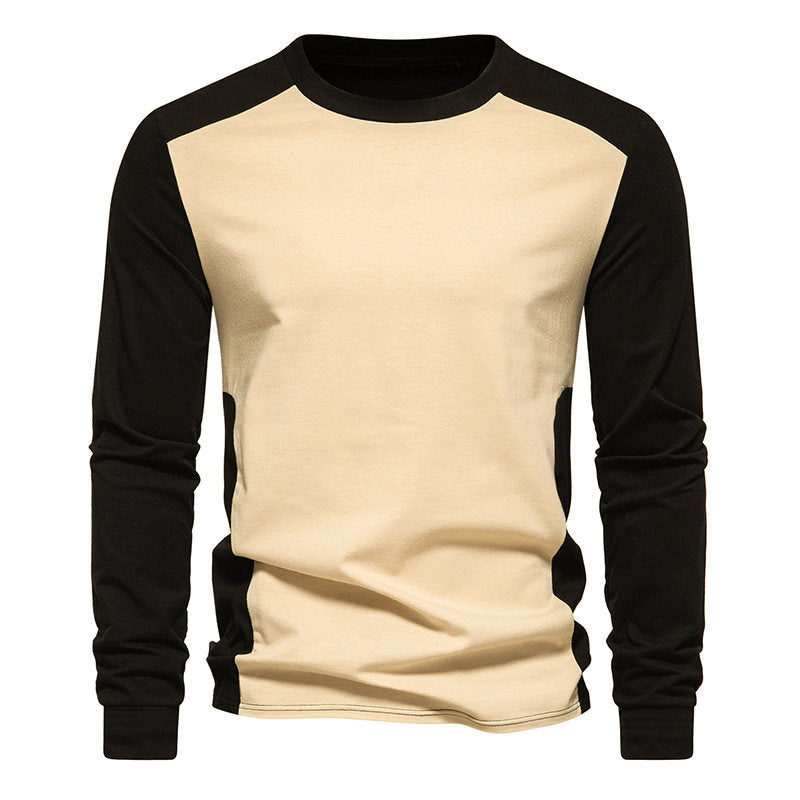 Men's Long Sleeve T-Shirt Comfortable Contrast Sleeves