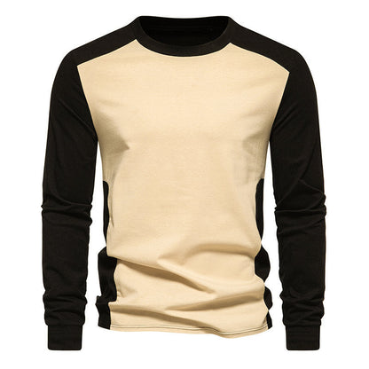 Men's Long Sleeve T-Shirt Comfortable Contrast Sleeves