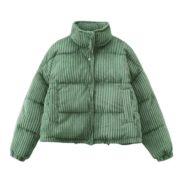 Fashionable women's winter jacket corduroy style