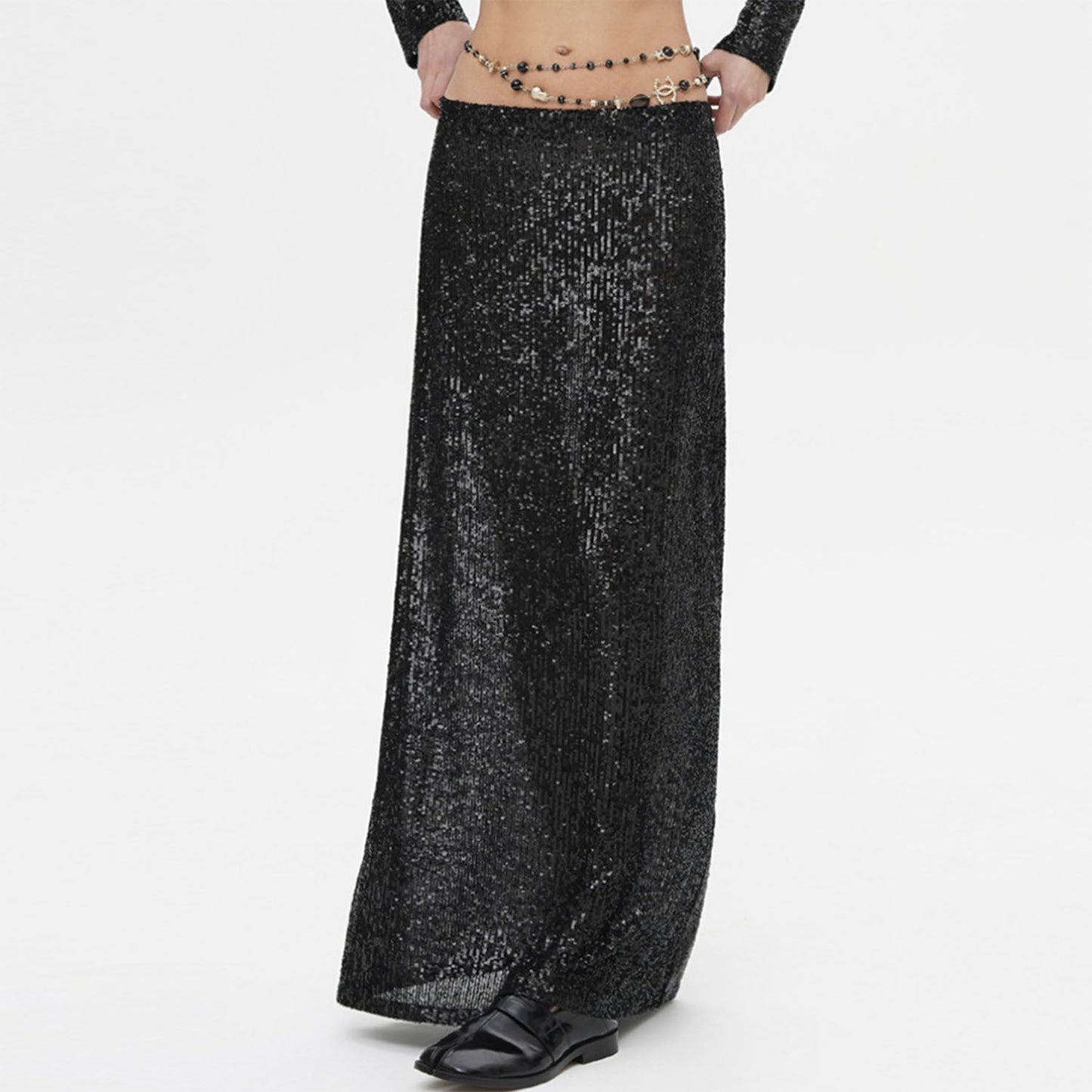Women's Maxi Dress Glittering Elegant High-Waisted