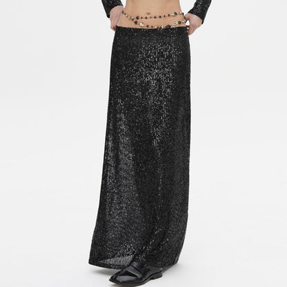 Women's Maxi Dress Glittering Elegant High-Waisted