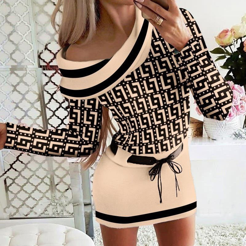 Damen Minikleid Elegant Asymmetrisch Ausschnitt