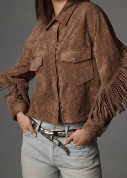 Stylish Suede Jacket Fringed Charm