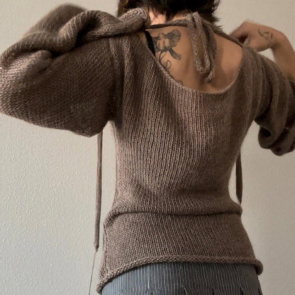 Elegante Strickpullover Damen Spitze Detail - IdealeKleiden