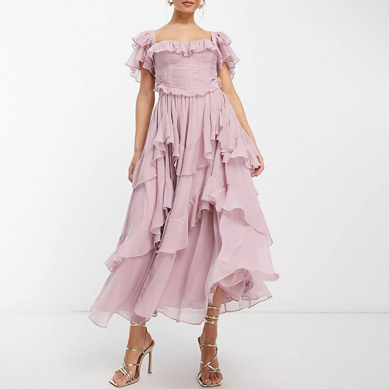 Women's Maxi Dress Ruffle Romantic Elegant