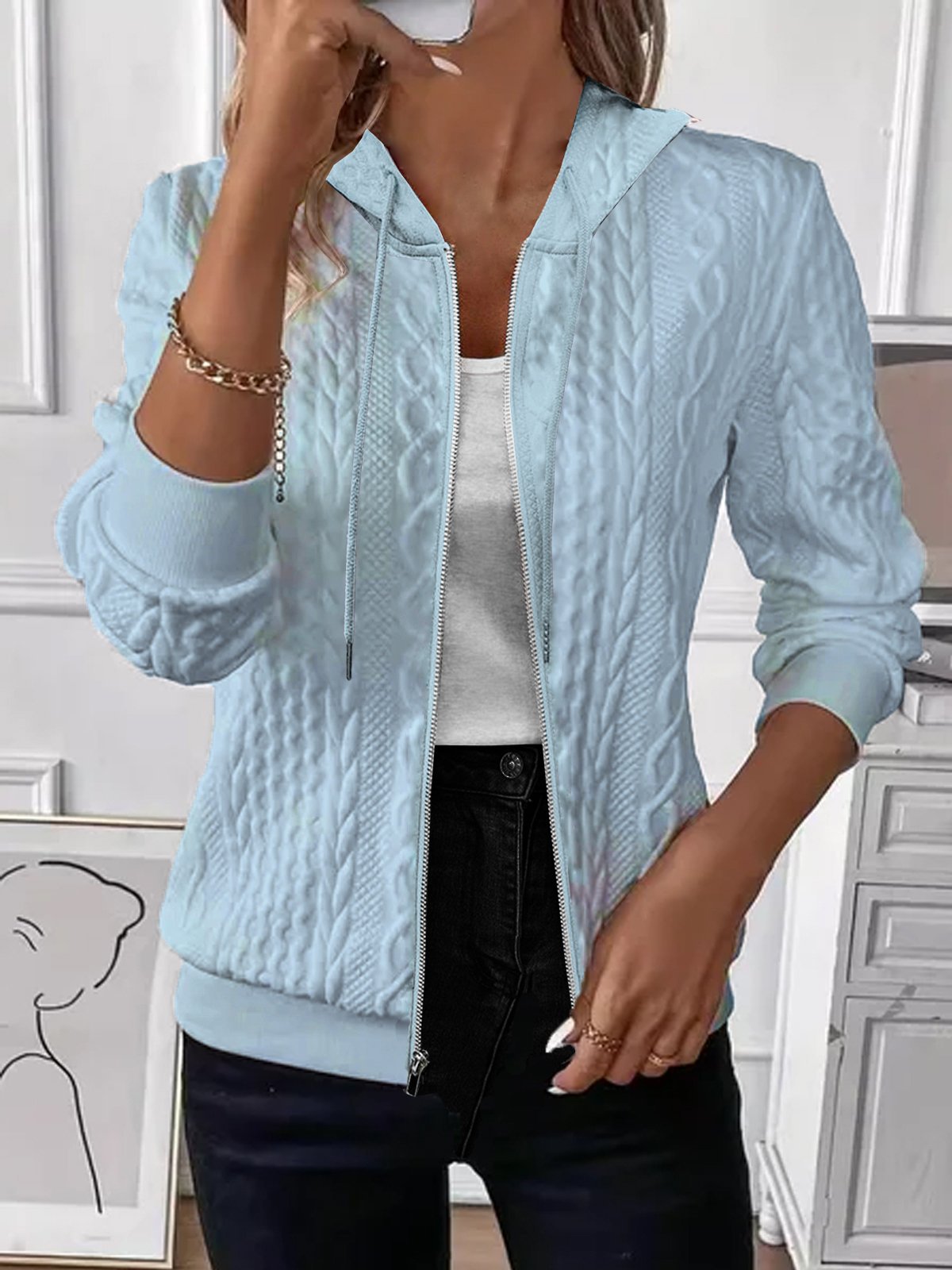 Women's Cardigan Hooded Warm Elegant