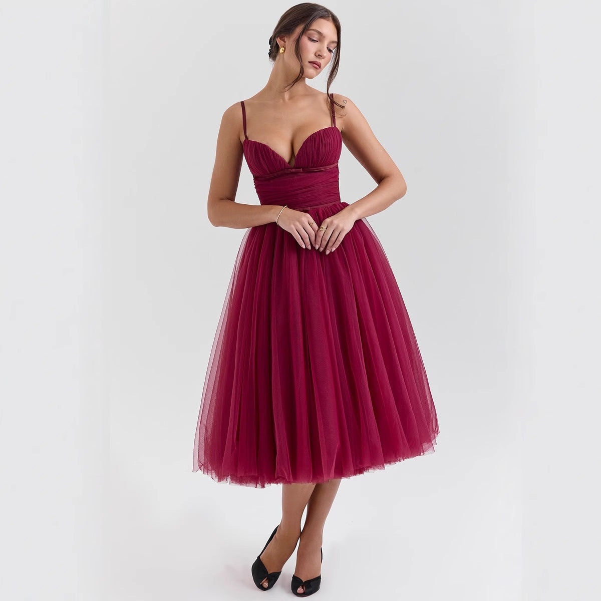 Elegant Women's Tulle Dress with Skirts
