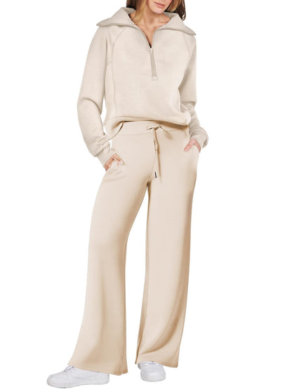 Women's Sporty Two-Piece Set Soft Comfortable High-Neck