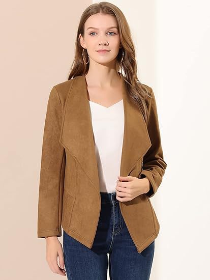 Women's Leather Jacket Trendy Open Cut With Pockets