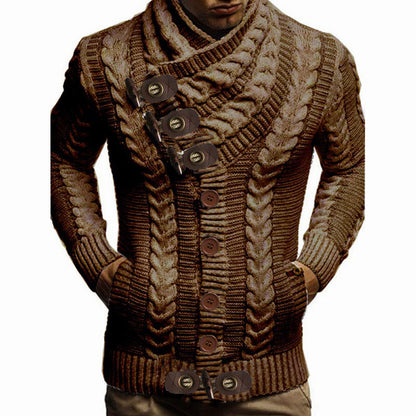 Men's Cardigan Chunky Knit Modern Buttons