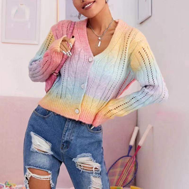 Cardigan Comfortable Oversized Sleeves Cable Pattern
