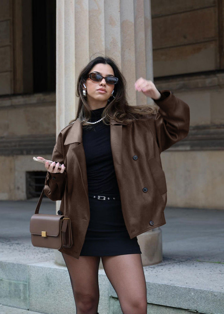 Oversized Men's Jacket Double-Breasted Style