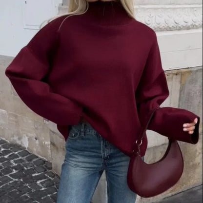 Women's Oversized Sweater Hollow Collar Chic