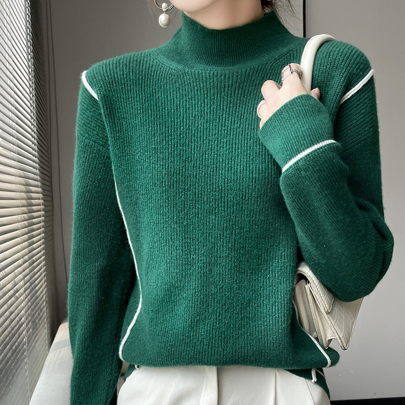 Elegant Turtleneck Sweater Plain Style
