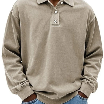 Men's Long-Sleeved Sporty Polo Shirt