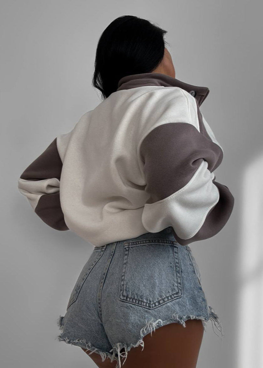 Praktische Winterjacke Zipper Verschluss - IdealeKleiden