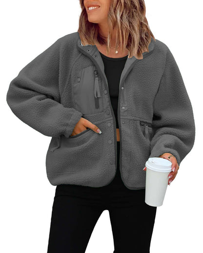 Women's Fleece Jacket Soft and Warm with Pockets