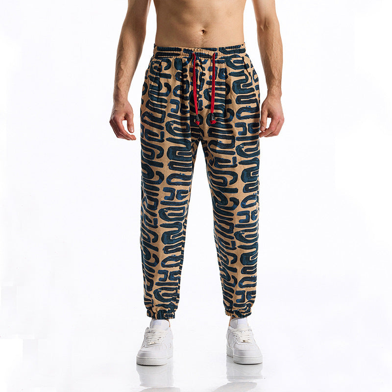Men's Casual Pants Colorful Patterned Elastic