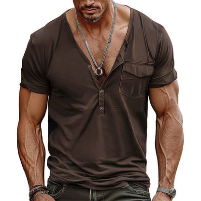 Men's T-Shirt Short Sleeve Modern Fit With Chest Pocket