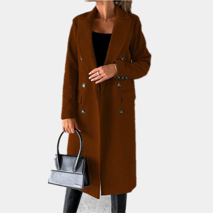 Women's Classic Elegant Trench Coat With Pockets