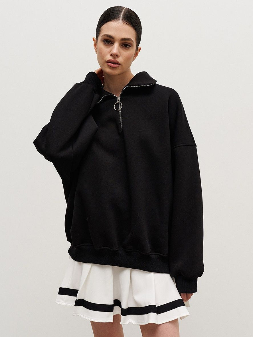 Women's Modern Zip High-Neck Sweater