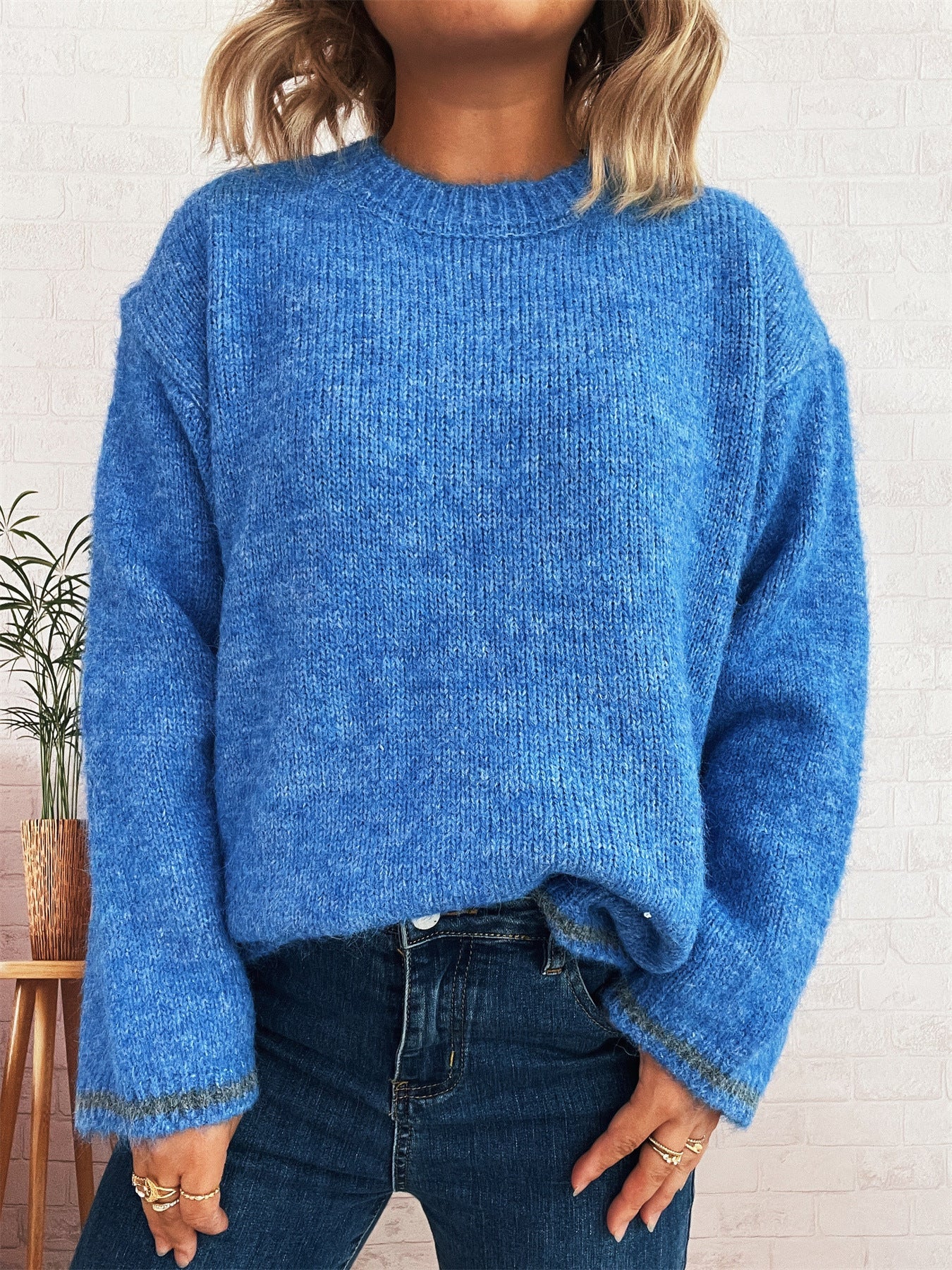 Women's Casual Color Block Comfy Pullover