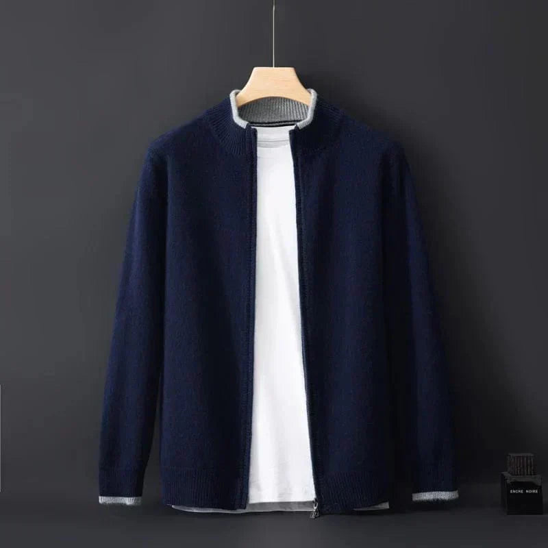 Stylish Men's Knitted Cardigan Zipper Modern