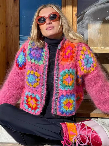 Women's Colorful Patterned Lightweight Cardigan