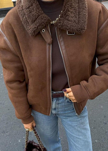 Men's Warm Shearling Aviator Jacket