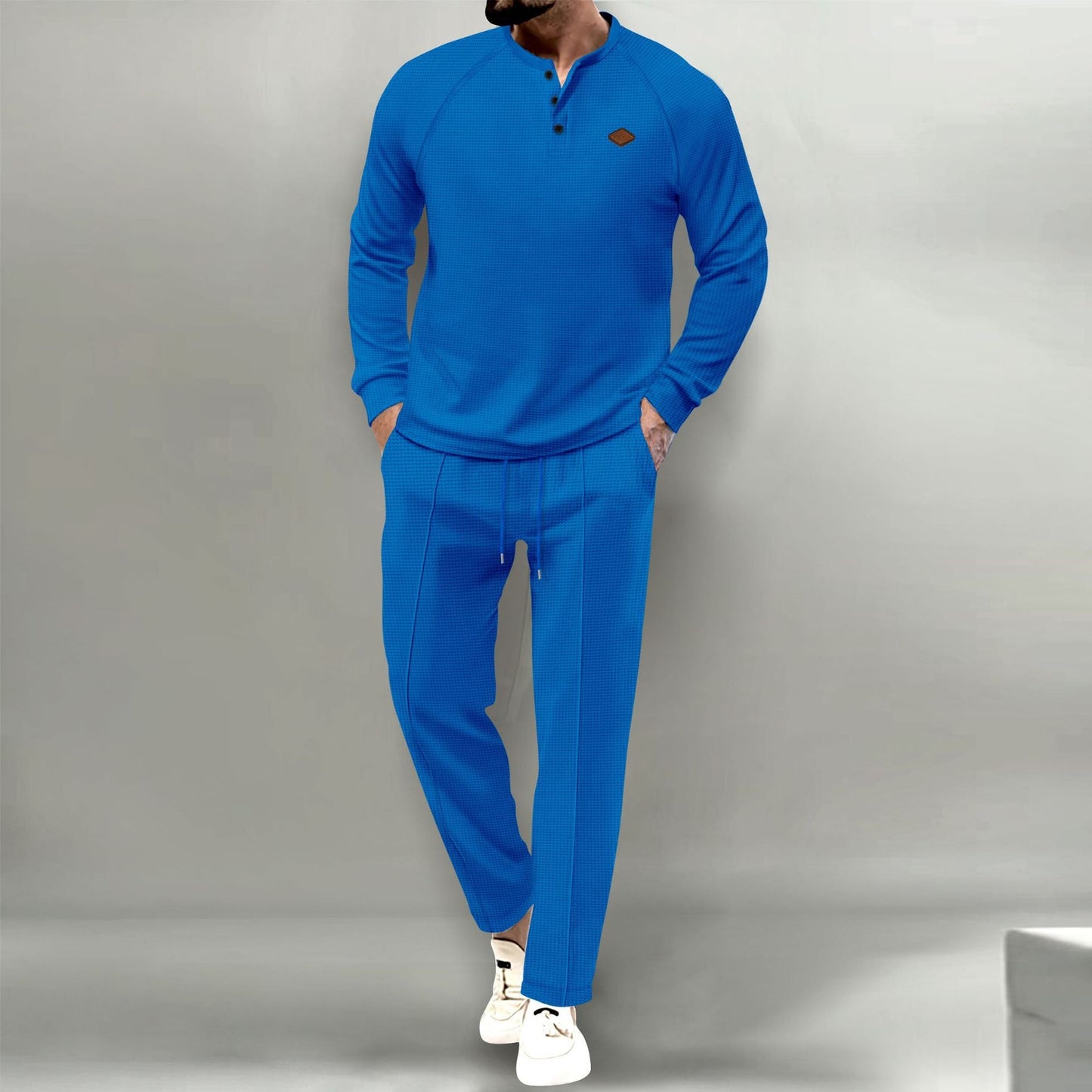 Men's Casual Suit Elegant Buttons and Stylish Pockets