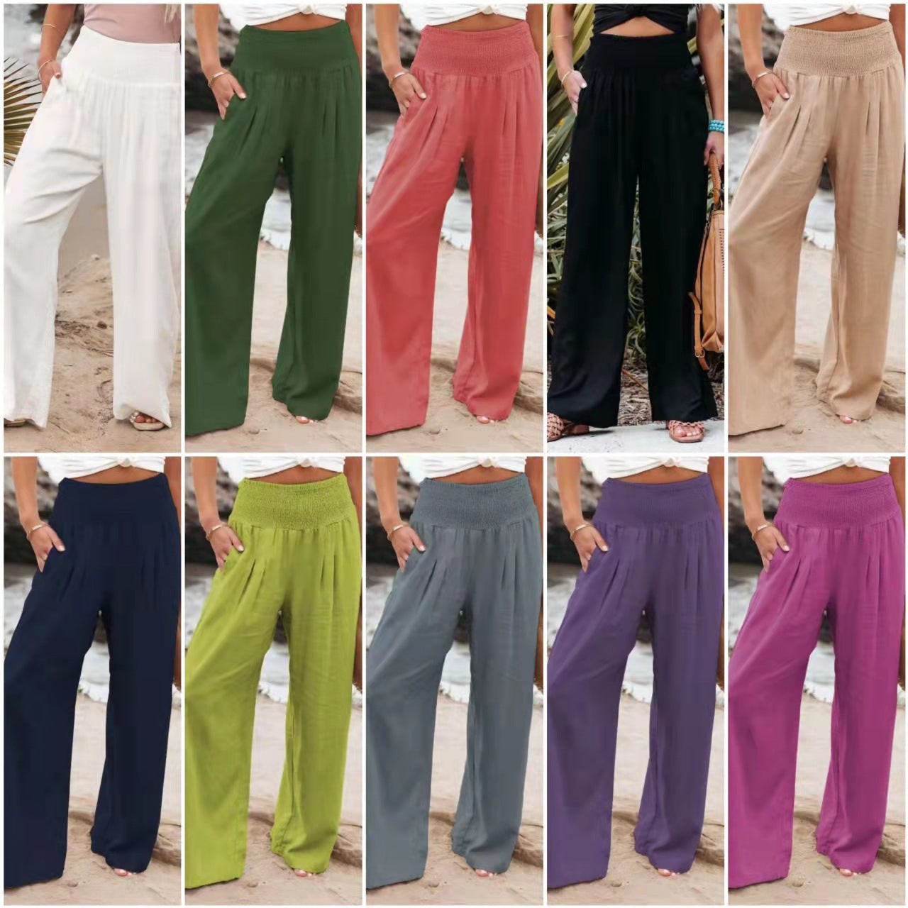 Damen Leinenhose Bequem Elegant - IdealeKleiden