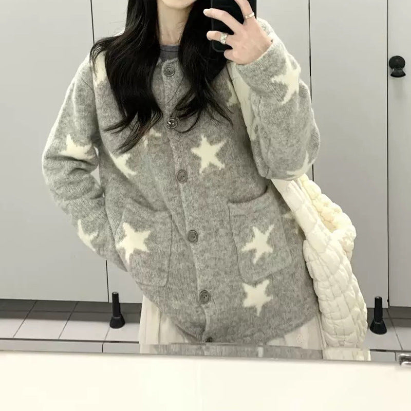 Women's Cardigan Star Pattern Practical