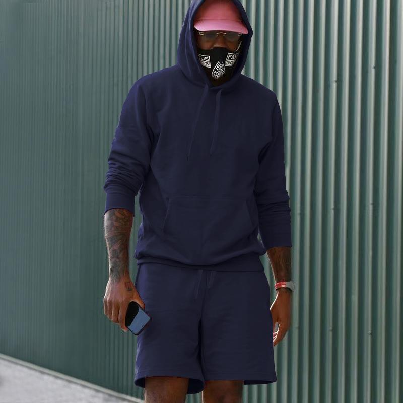 Men's Sportswear Set Sweat Hoodie Shorts Comfort